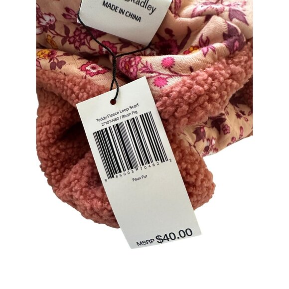 VERA BRADLEY Blush Fig Teddy Fleece Logo Scarf NEW with tags - Picture 5 of 5